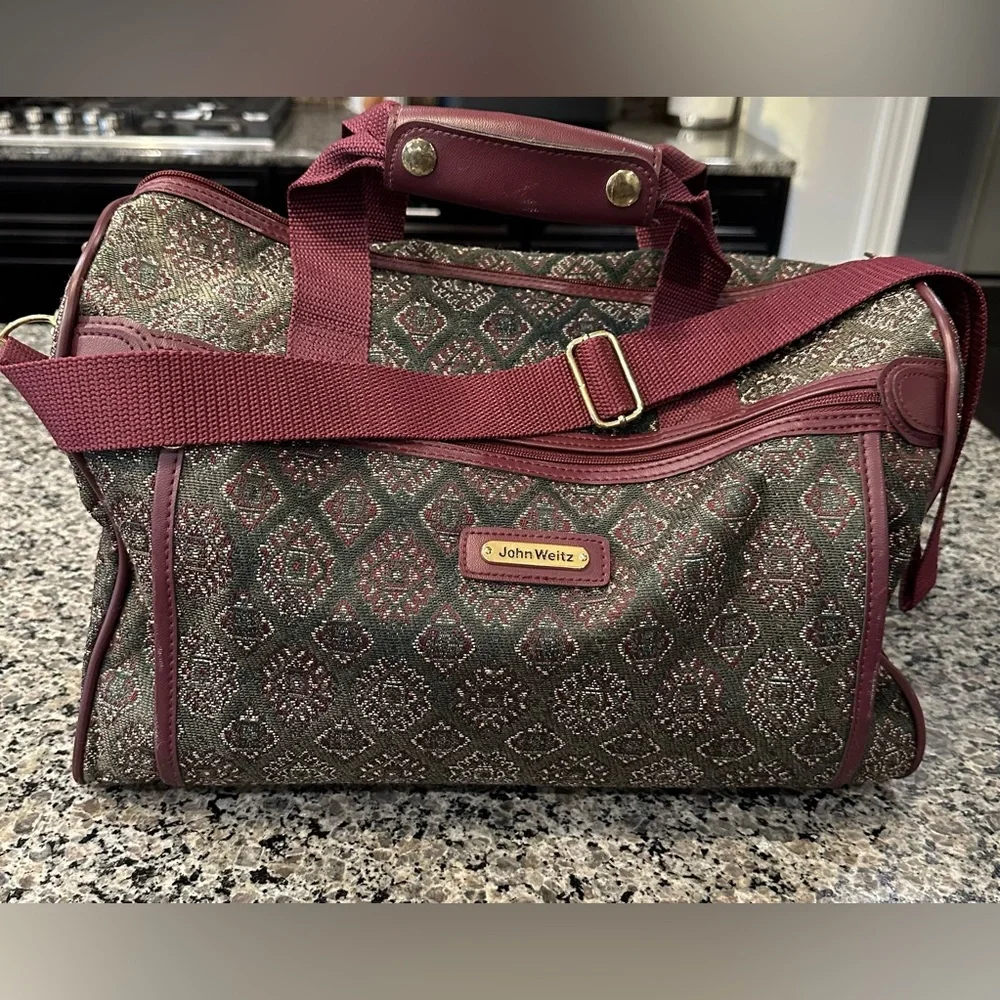 RARE VINTAGE John Weitz Travelers Carry On Overnight Shoulder Strap Duffel Bag - Picture 1 of 14